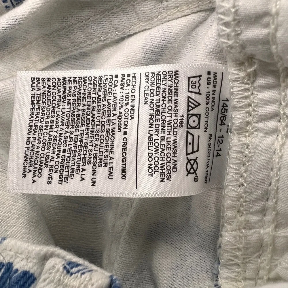 Old Navy Girls Blue White Mermaid Starfish Baggy Wide Leg Jeans Size 12